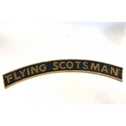 248 - Heavy Cast metal 'Flying Scotsman'  engine plate/sign.