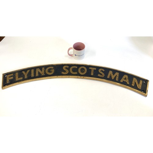 248 - Heavy Cast metal 'Flying Scotsman'  engine plate/sign.