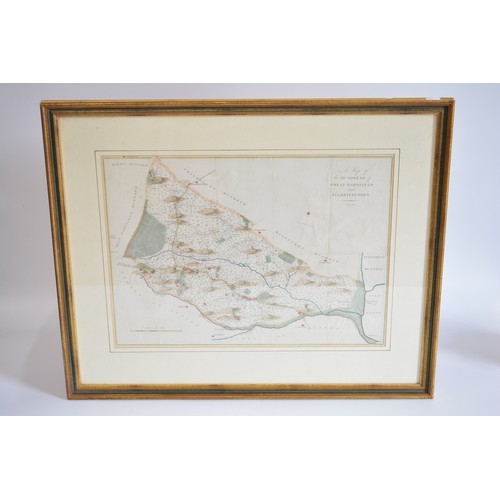 188A - Vintage framed and glazed map of Hundreds Great Barnfield and Selbrittenden