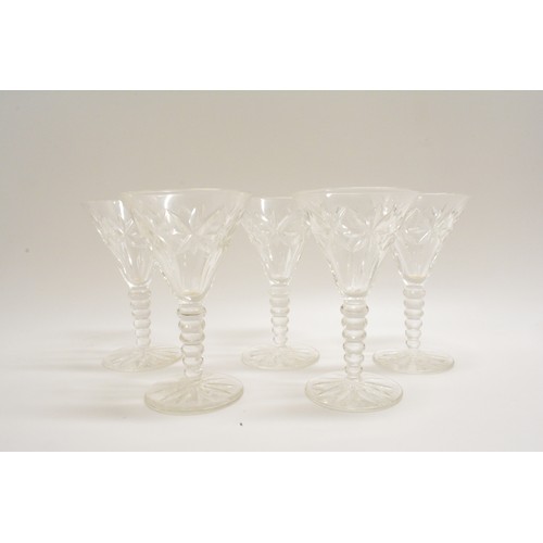 27 - Vintage glassware consisting ; decanters, champagne glasses, crystal stem glasses