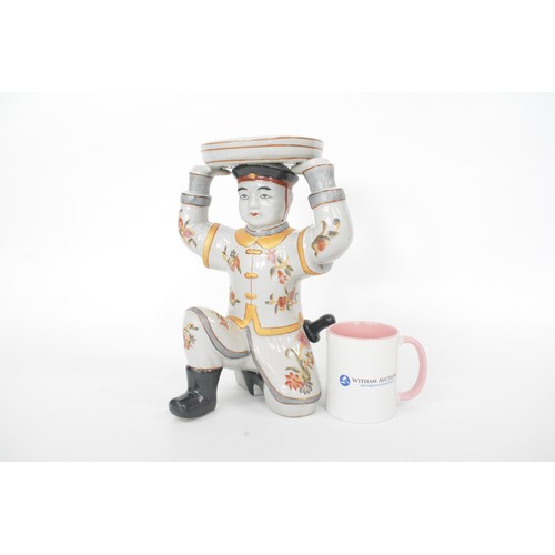 10 - Quirky Oriental ceramic dumb waiter/stand, height approx 32 cms