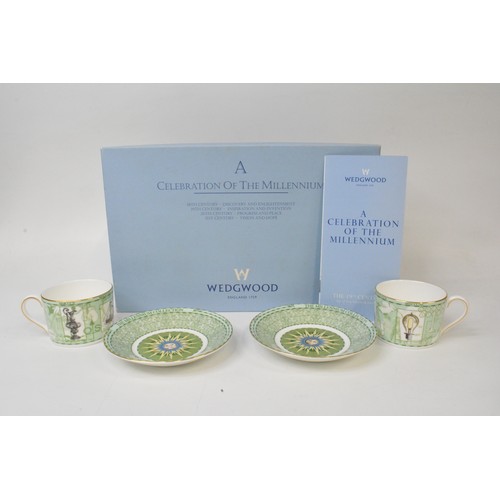 22 - Millennium items to include Wedgwood 'A Celebration of the Millennium' pair of cups and saucers , bo... 