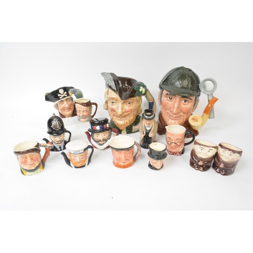 30 - A group of Toby jugs to include Doulton 'The Sleuth', 'Robin Hood' , Winston Churchill, Long John Si... 