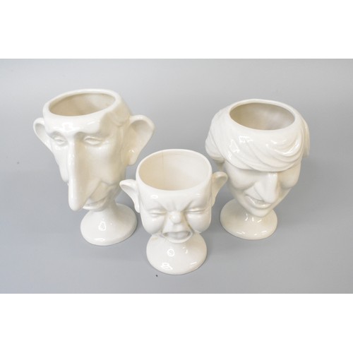 34 - Spitting Image style ceramic egg cups - King Charles, Diana and  Prince William, L&F 1982 to base