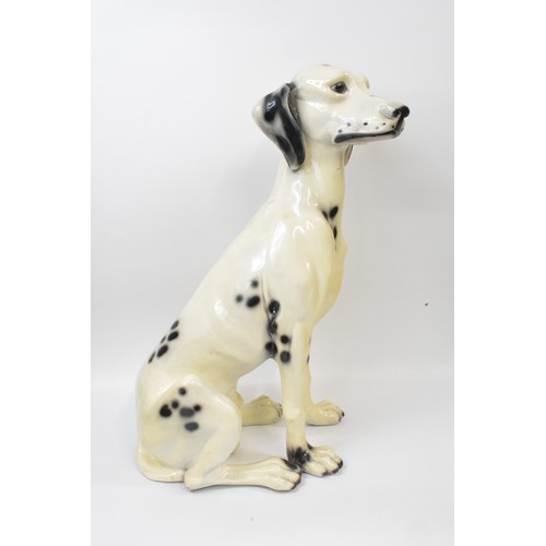 52 - Large figure of a Dalmation dog, size approx. 68 cms tall  a/f together with a spaniel height approx... 