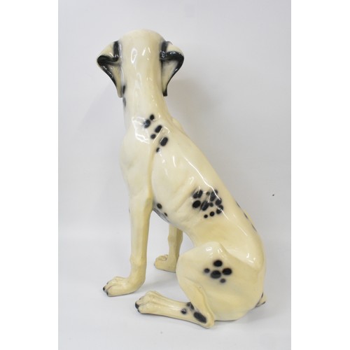 52 - Large figure of a Dalmation dog, size approx. 68 cms tall  a/f together with a spaniel height approx... 