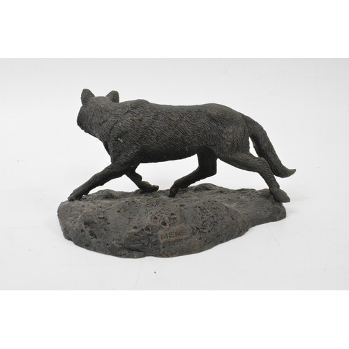 73 - A cast model of a wolf, after Pierre Jules Mene.  Signature 'Mene 'to base.