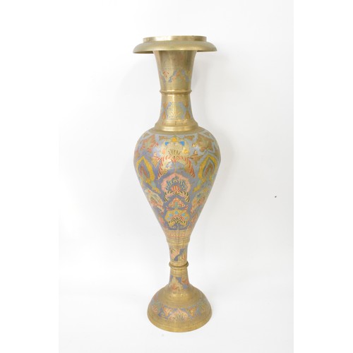 76 - Large Persian style brass vase. approx height 79 cms