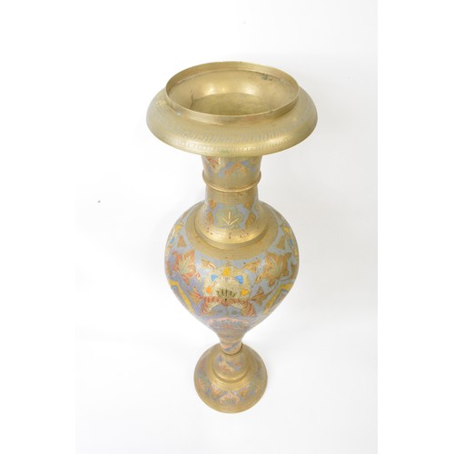 76 - Large Persian style brass vase. approx height 79 cms