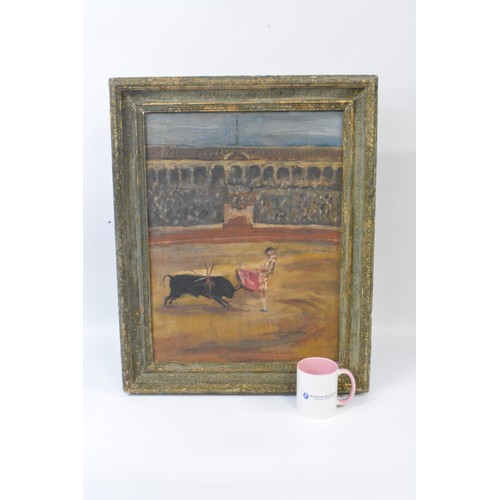 83 - Original oil on board, Spanish bull fighter. Unsigned by Nicolas Day (Brother of Sir Robin Day) appr... 