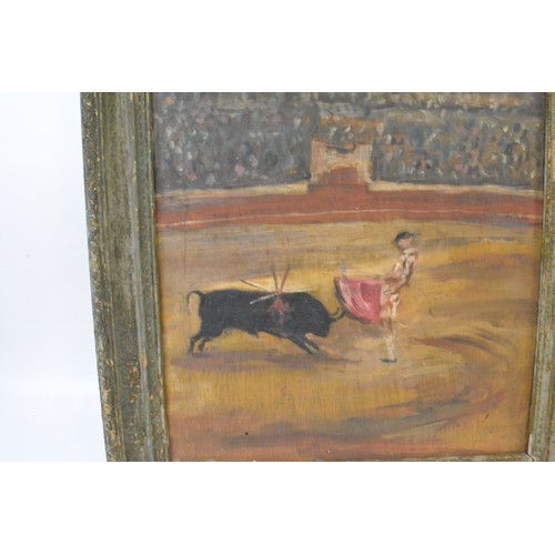 83 - Original oil on board, Spanish bull fighter. Unsigned by Nicolas Day (Brother of Sir Robin Day) appr... 