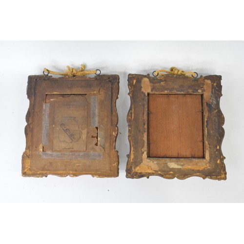 90 - Antique Gilt framed Coats of Arms, likely Continental, hand finished in watercolour. 25cm x27cm appr... 