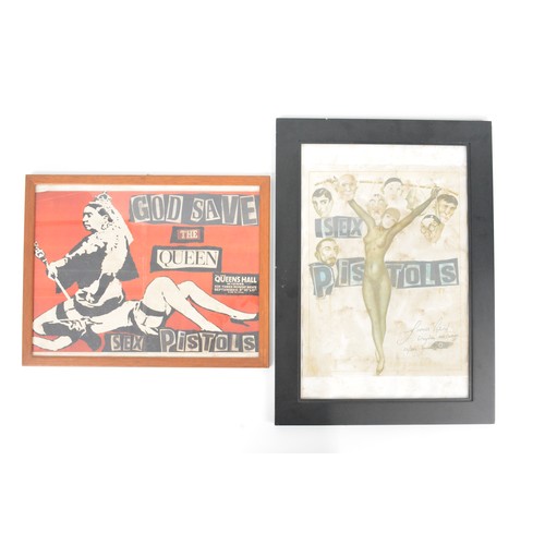 91 - Jamie Reid (1947-2023) widely recognised  for his Sex Pistols posters and artwork.
A framed print de... 