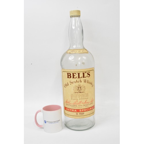 97 - Large Bell's Old Scotch Whisky 8 Pint glass bottle with top, ideal money box