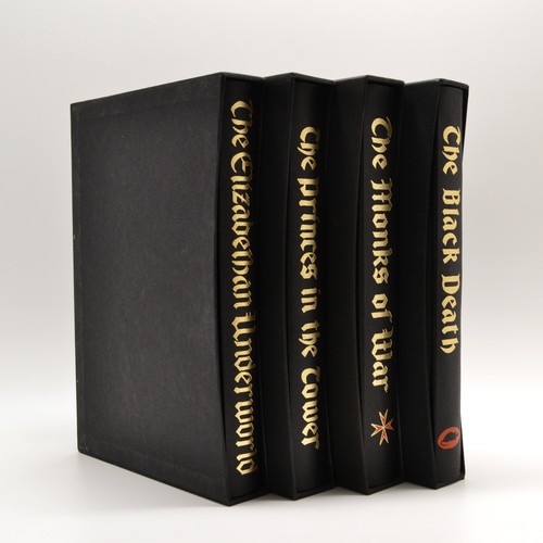 104 - The Folio Society x 4 hardback books with slip covers to include The Black Death, The Monks of War, ... 