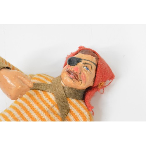 109 - 1950s Cornish Shallowpool pirate dolls, composition heads, hands and feet and wired bodies. x3 items... 