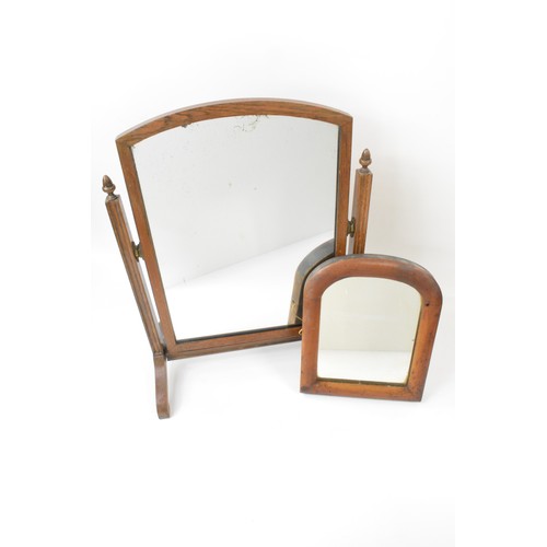 116 - Vintage table top swivel mirror together with small walnut vanity mirror