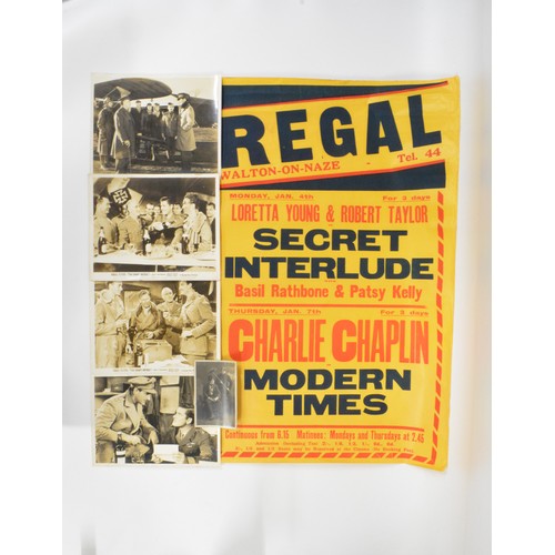 120 - 1950's Advertising poster 'Secret Interlude' featuring Charlie Chaplin is Modern Times at Regal Walt... 