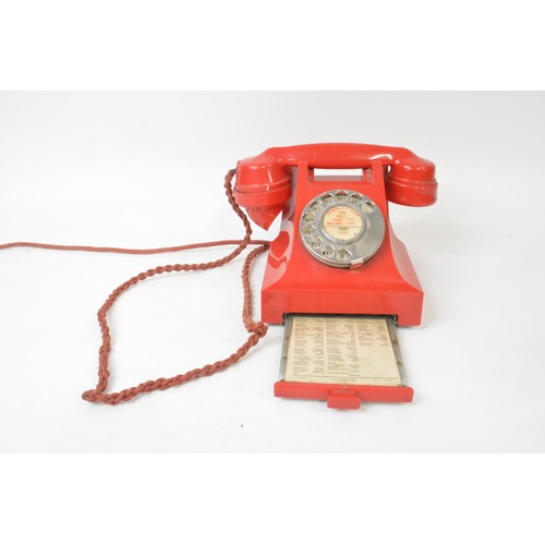 123 - GPO 332 red telephone, no to base reads L PX57/2A,  5954. Dialing Cley 3748