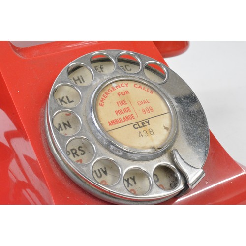 123 - GPO 332 red telephone, no to base reads L PX57/2A,  5954. Dialing Cley 3748