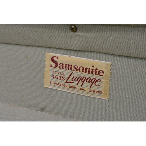 129 - Samsonite style no. 4635 vintage case with key together with Hartmann case, and a vintage style Glad... 