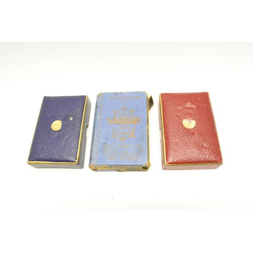 134 - x3 vintage cased card games to include Waddington's Lexicon