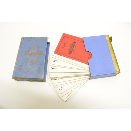 134 - x3 vintage cased card games to include Waddington's Lexicon