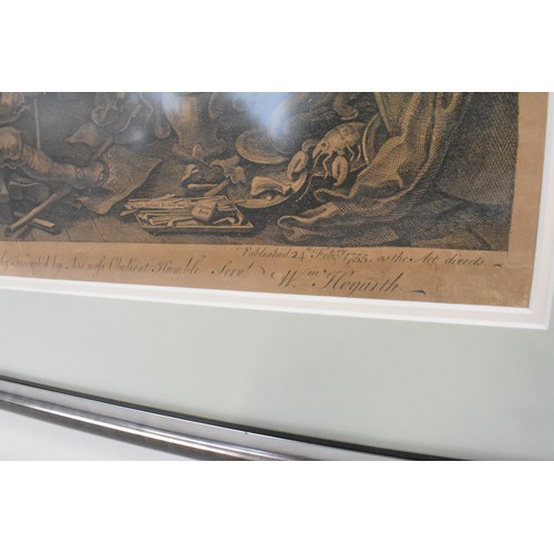 147 - William Hogarth (1697-1764) engraving - the Election Series Plate 1 'An Election Entertainment' (3rd... 