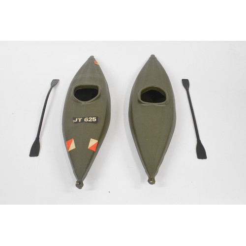 155 - Two Cherilea Big 12 series 'commando' kayaks, one with box, to suit model figures up to 30cms [which... 