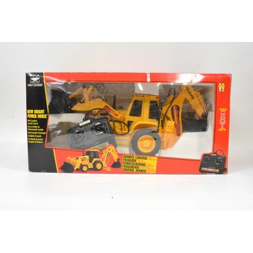 157 - Remote Control excavator and digger, JCB tractor, by New Bright, boxed