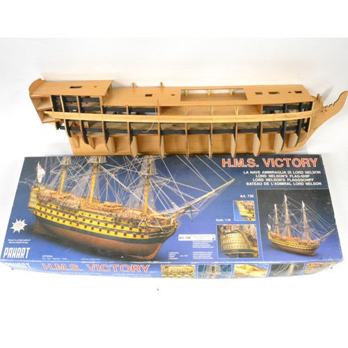 162 - Large Panart HMS Victory model kit, Art 378, approx. length 90cms, base is put together