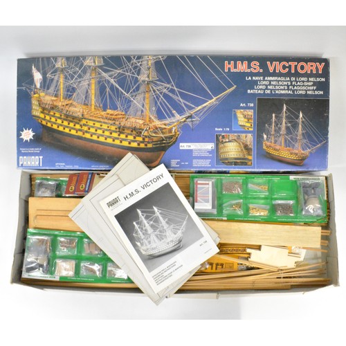 162 - Large Panart HMS Victory model kit, Art 378, approx. length 90cms, base is put together