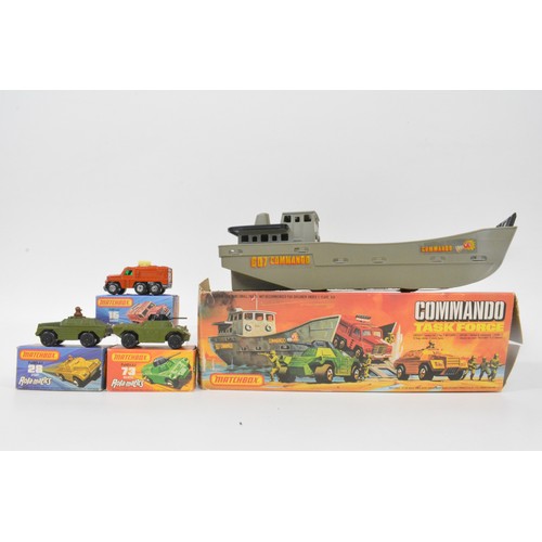 168 - Matchbox Commando Task Force vehicle, 1975 LESNEY product, no figures, together with 3 x boxed Rolam... 