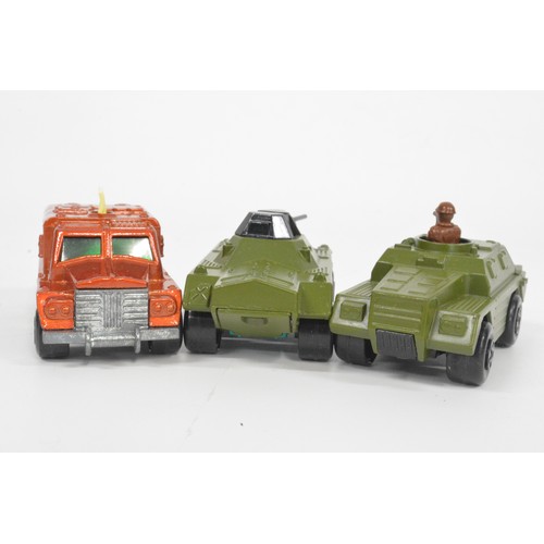 168 - Matchbox Commando Task Force vehicle, 1975 LESNEY product, no figures, together with 3 x boxed Rolam... 