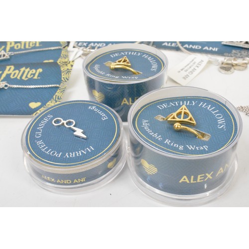 180 - Harry Potter jewellery bundle by designers Alex and Ani, some stamped 925, all new with tags, x16 it... 