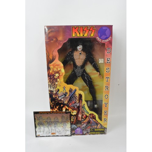 181 - Rare and full set of x4 very large 'Kiss' Destoyer figures by Fun 4 All Art Asylum, boxed and with C... 