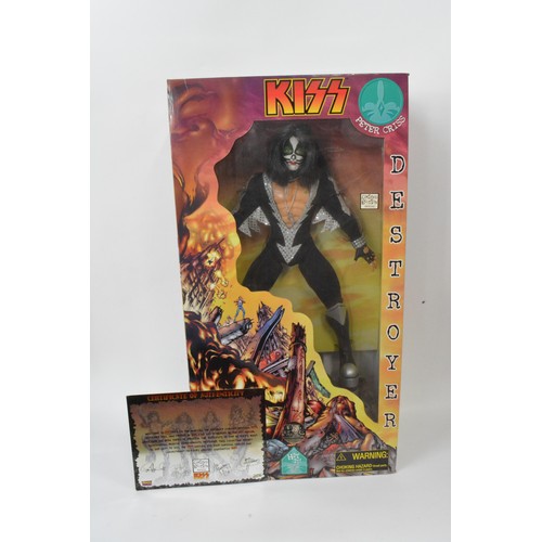 181 - Rare and full set of x4 very large 'Kiss' Destoyer figures by Fun 4 All Art Asylum, boxed and with C... 