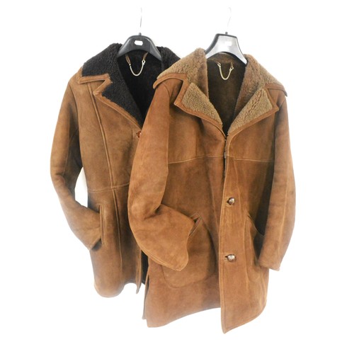 182 - ' His and Hers' Retro sheepskin coats x 2  by Langmore Sawston Camb's. Sizes chest 46'' and chest 40... 