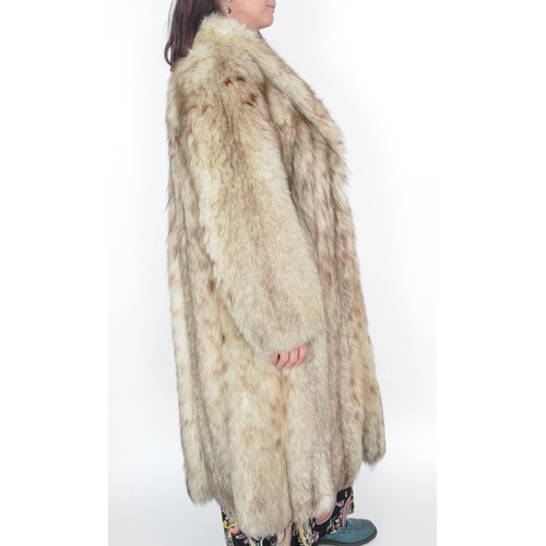 184 - Full length silver fox fur coat 120cm