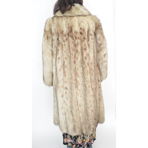 184 - Full length silver fox fur coat 120cm