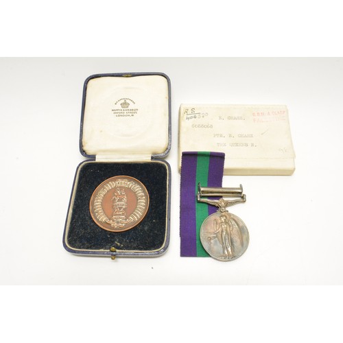 234 - Military Interest British General service Medal George VI, with PALESTINE Bar attributed to PTE.E.CH... 