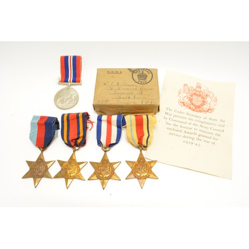 235 - 1939-45 medal group consiting of x5 medals including Berma Star with box and paperwork