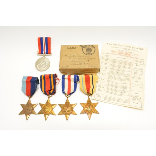 235 - 1939-45 medal group consiting of x5 medals including Berma Star with box and paperwork