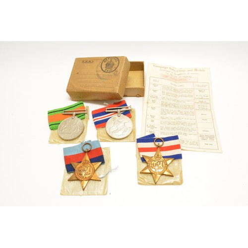 236 - 1939 - 45 Medal group consisting of four medals including The France and Germany Star with box and p... 