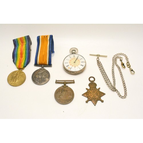 237 - WW1 medal group attributed to H.M.Hilton including a Merchantile Marine medal plus a military style ... 