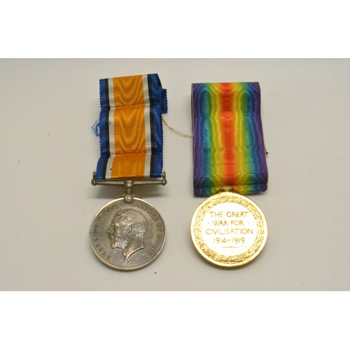 240 - WW1 medal pair attributed to 1123 CPL. J. Marsh. HAMPS. YEO