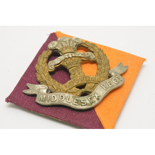 242 - WWI Machine Gun Corps badge, WWI 21st Lancers Cavalry cap badge, WWI Kings Own Scottish Border Regim... 