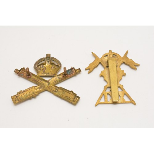 242 - WWI Machine Gun Corps badge, WWI 21st Lancers Cavalry cap badge, WWI Kings Own Scottish Border Regim... 