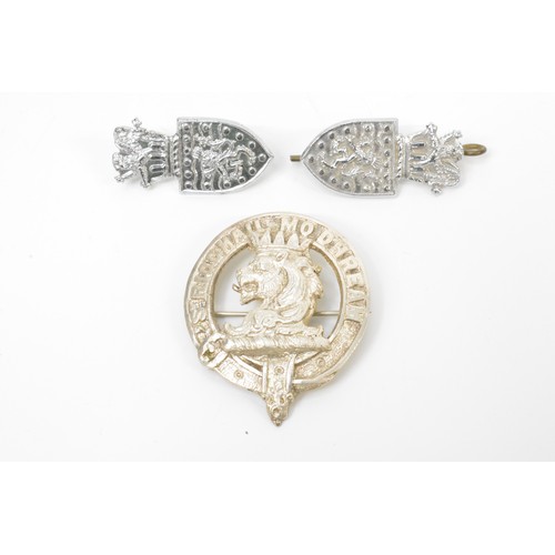 243 - Royal Engineers officers hat, Scottish Clan Macgregor badge, Devon and Cornwall Constabulary badge