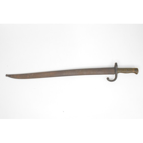 244 - Victorian chassepot bayonet with yataghan blade measuring 22.5